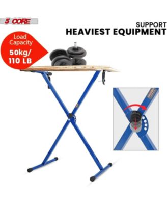 Keyboard Stand Single X Style Adjustable Piano Riser + Keyboard Piano Bench