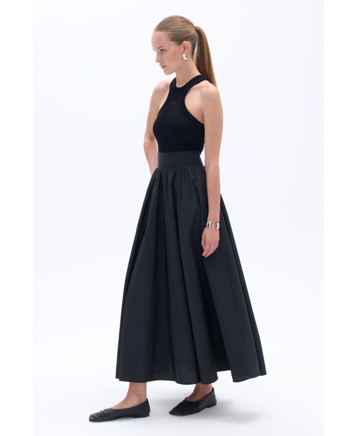 Nocturne Women's High Waist Taffeta Skirt