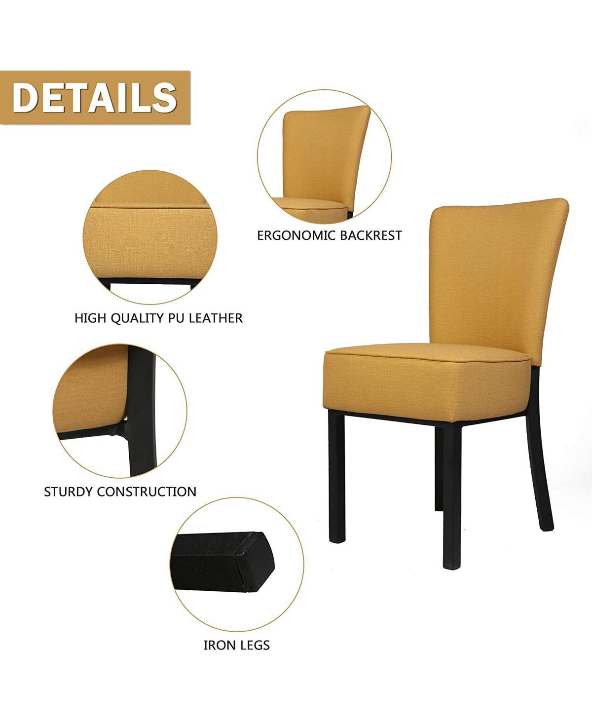 Slickblue Set of 2 Upholstered Dining Chairs Pu Leather Side Chairs for Dining Room