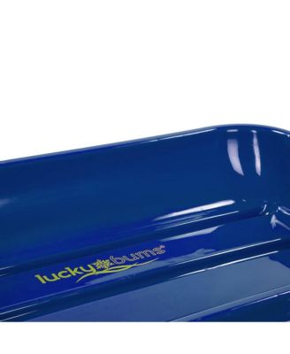 Kids 48 Inch Plastic Snow Toboggan Sled with Pull Rope, Blue (2 Pack