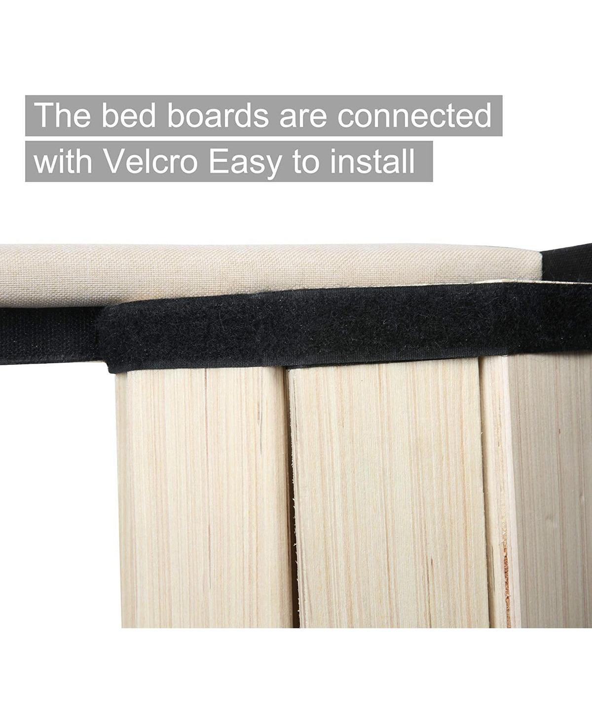 Slickblue Fabric Upholstered Bed Frame with Solid Wood Slat Support and Headboard - Stylish Bedroom Furniture