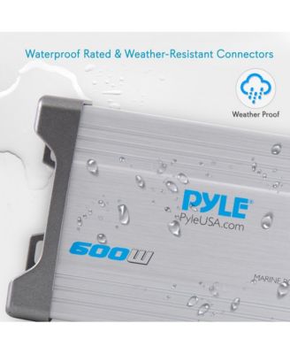 2-Channel Waterproof Marine Amplifier Kit - 600 Watt, AUX/RCA Input