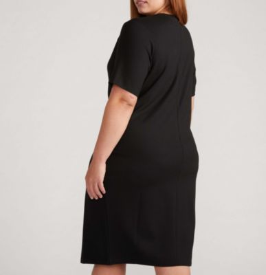 Plus Size Envelope Neck Ponte Dress