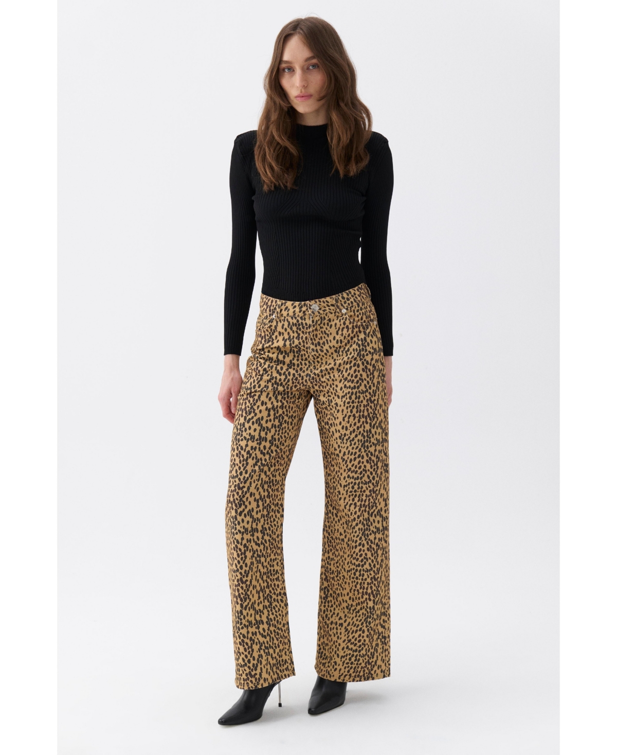 Nocturne Women's Leopard Print Jeans - Multi-colored