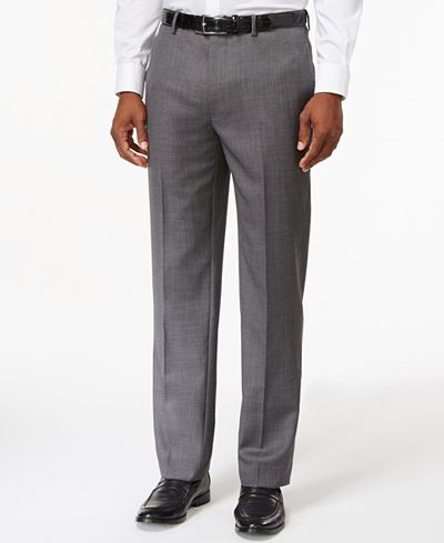 Tommy Hilfiger Solid Grey Modern-Fit Dress Pants - Pants - Men - Macy's