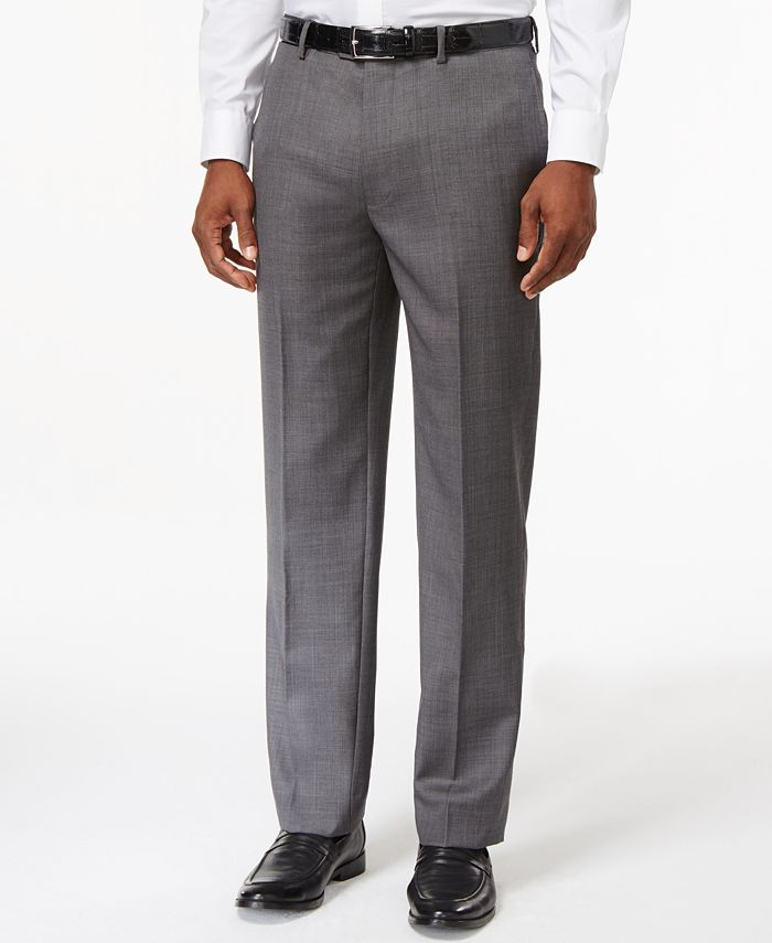 Tommy Hilfiger Solid Grey Modern-Fit Dress Pants - Macy's