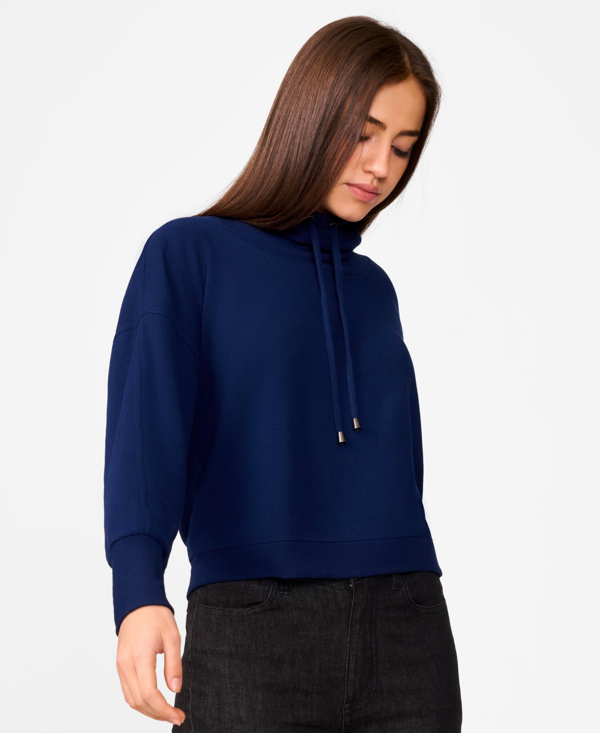 Cable & Gauge Women's Draped Cowl Neck Dolman Hoodie