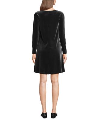 Women's Knit Velvet Square Neck Dress