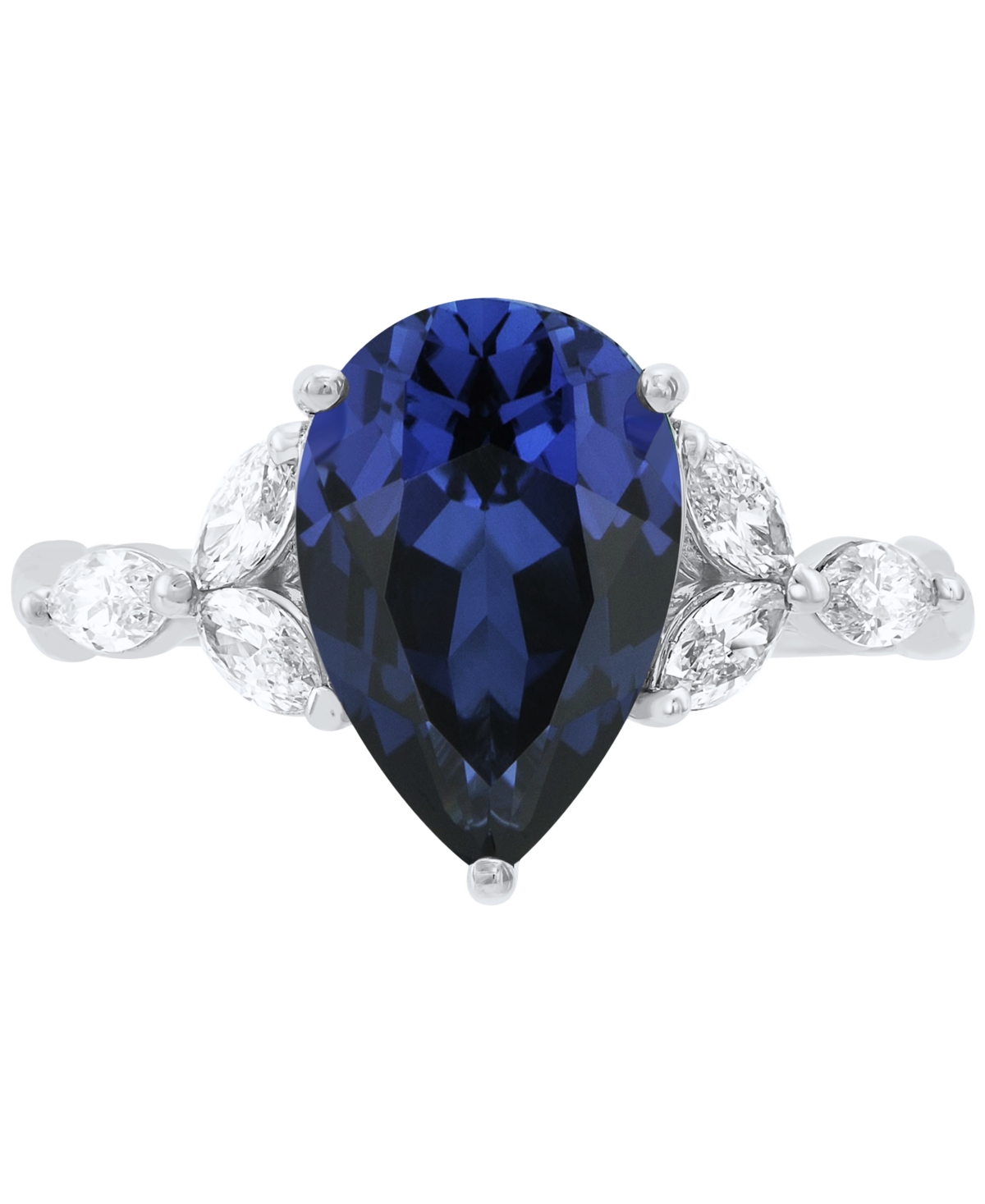 Grown With Love Lab Grown Ruby (3-5/8 Ct. T.w.) & Lab Grown Diamond (1/2 Ct. T.w.) Pear Ring In 14k Gold Or White Go In Sapphire