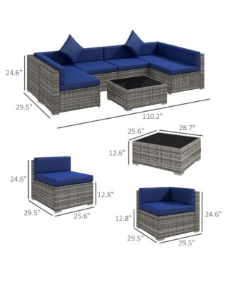 7-Piece Outdoor Patio Furniture Set w/ Rat Wicker,