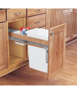 Single Pullout Top Mount Trash Can 35 qt., White, 4WCTM-12DM1-175
