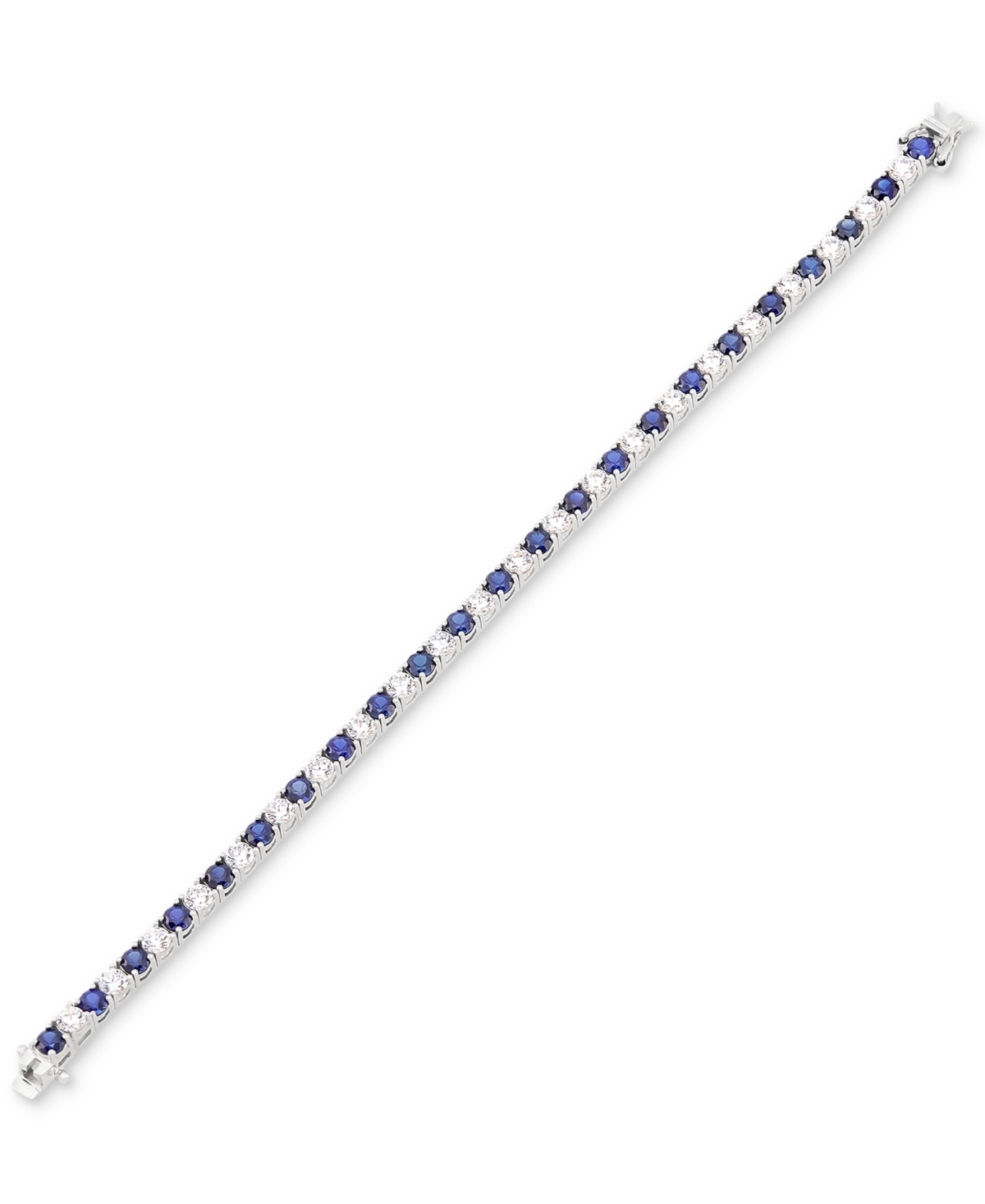 Grown With Love Lab Grown Emerald (4-5/8 Ct. T.w.) & Lab Grown Diamond (4-1/2 Ct. T.w.) Tennis Bracelet In 14k Gold In Sapphire