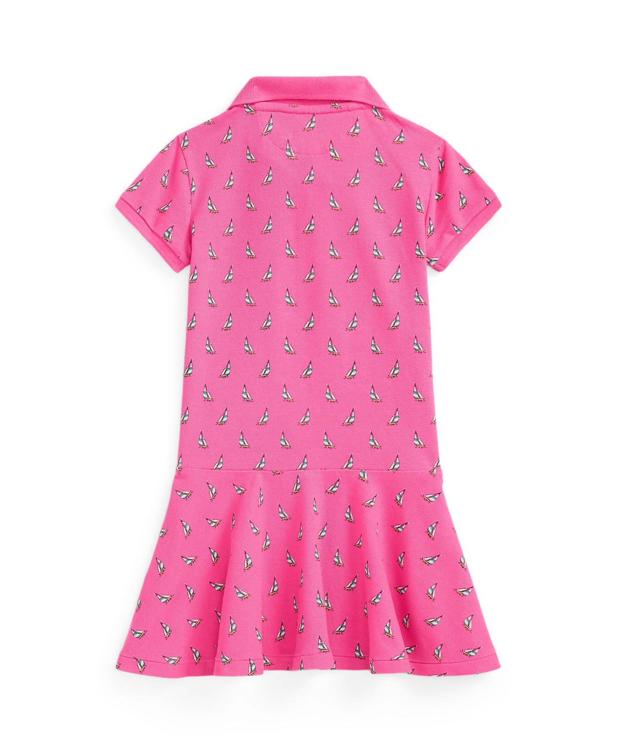 Polo Ralph Lauren Toddler and Little Girls Sailboat-Print Stretch Mesh Polo Dress - Mini Sailing with Pink