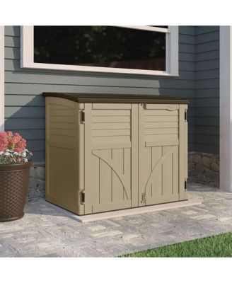 34 Cubic Feet Horizontal Compact Storage Shed for Outdoor Spaces, Sand