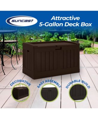 50 Gallon Medium Capacity Resin Outdoor Storage Deck Box with Seat, Java