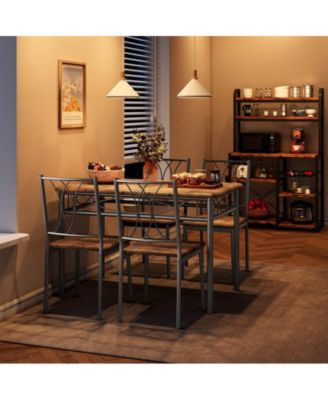 Kitchen Dining Room Table Set for 4 with Chairs, Dining Table with Chairs, 5 Piece Dining Table Set