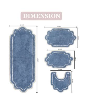 Allure Bathroom 4-Pc. Bath Rug Set