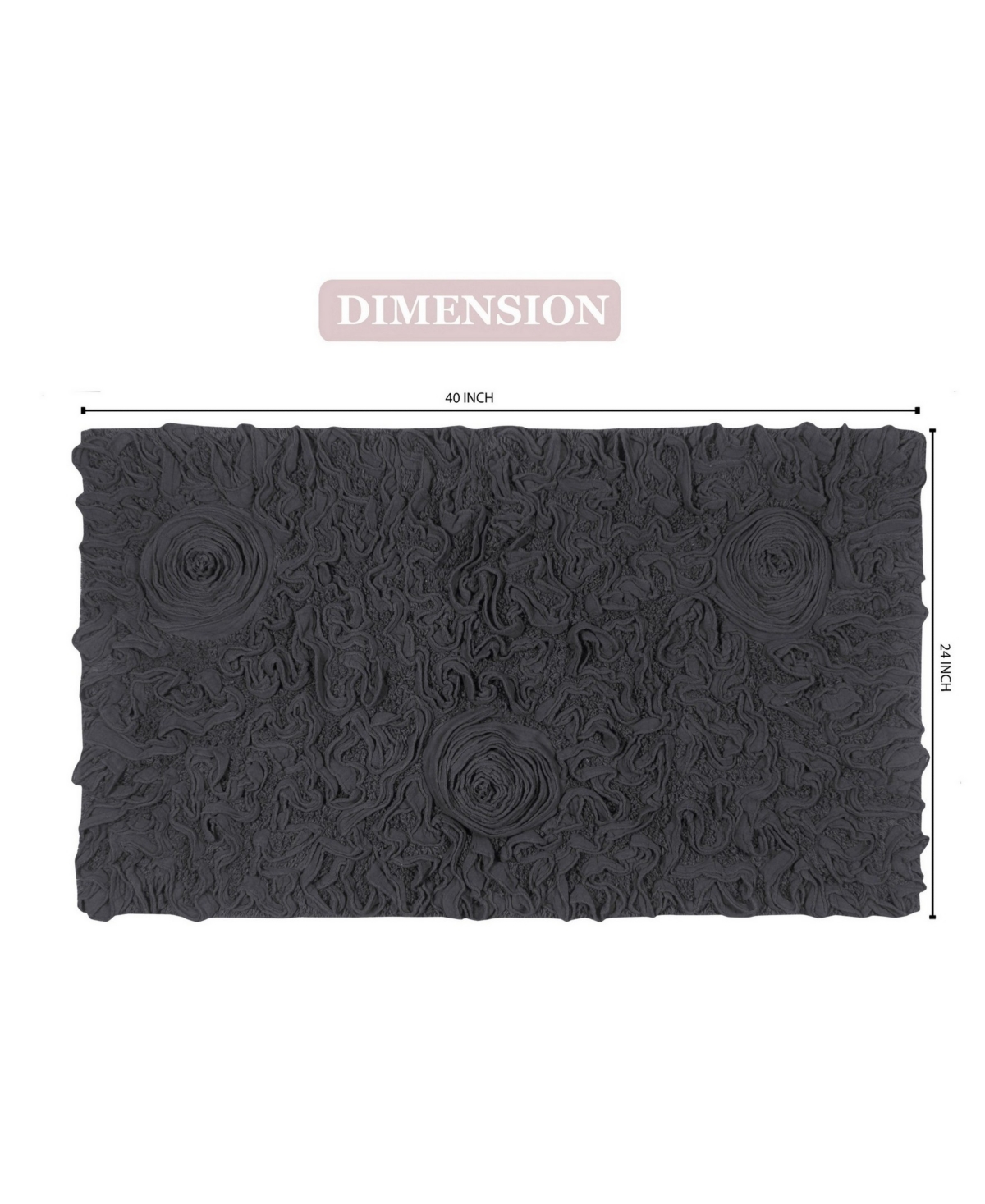 Home Weavers Bell Flower Bath Rug, 24" X 40" In Gray