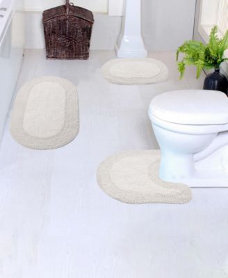 Home Weavers Double Ruffle 3-Pc. Bath Rug Set with Contour
