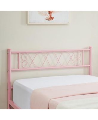 Size Metal Platform Bed Frame with Headboard and Footboard, Heart Shaped Bed Frame - Twin