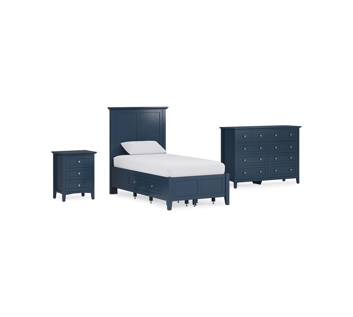 Macy's Hedworth King Storage 3-pc. Set (bed, Dresser & Nightstand) In Blue