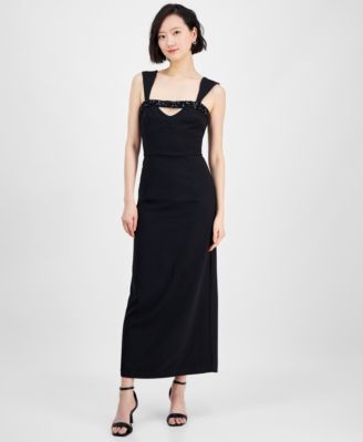 Taylor - Women's Sleeveless Embellished Cutout Sheath Dress
