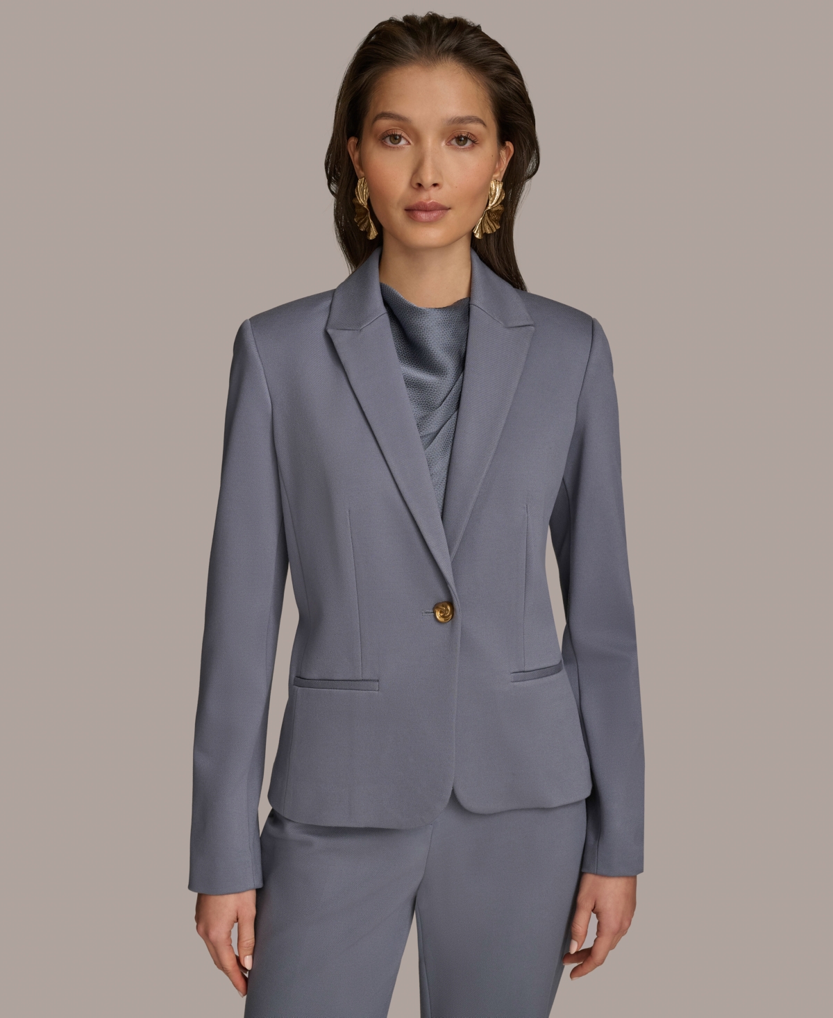 Women's One Button Blazer - Storm