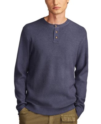 Lucky Brand - Men's Shaker Ribbed Henley Sweater