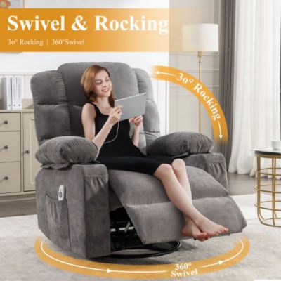 Recliner Chair Rocking Chairs for Adults with a Manual Massage and Heat