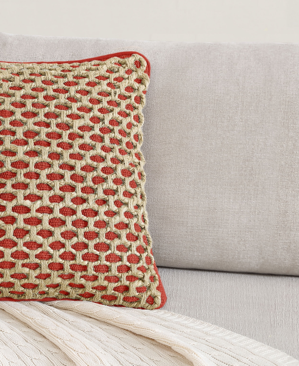 Boho Living Jada Jute Decorative Pillows 2 Piece Set, 20" X 20" In Rust