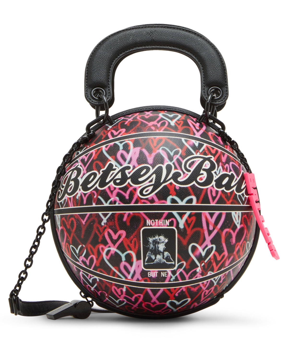 Betsey Johnson Basketball Small Crossbody Bag In Black Multi