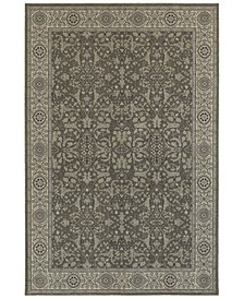 Tidewater Floral Sarouk Grey/Ivory Area Rugs