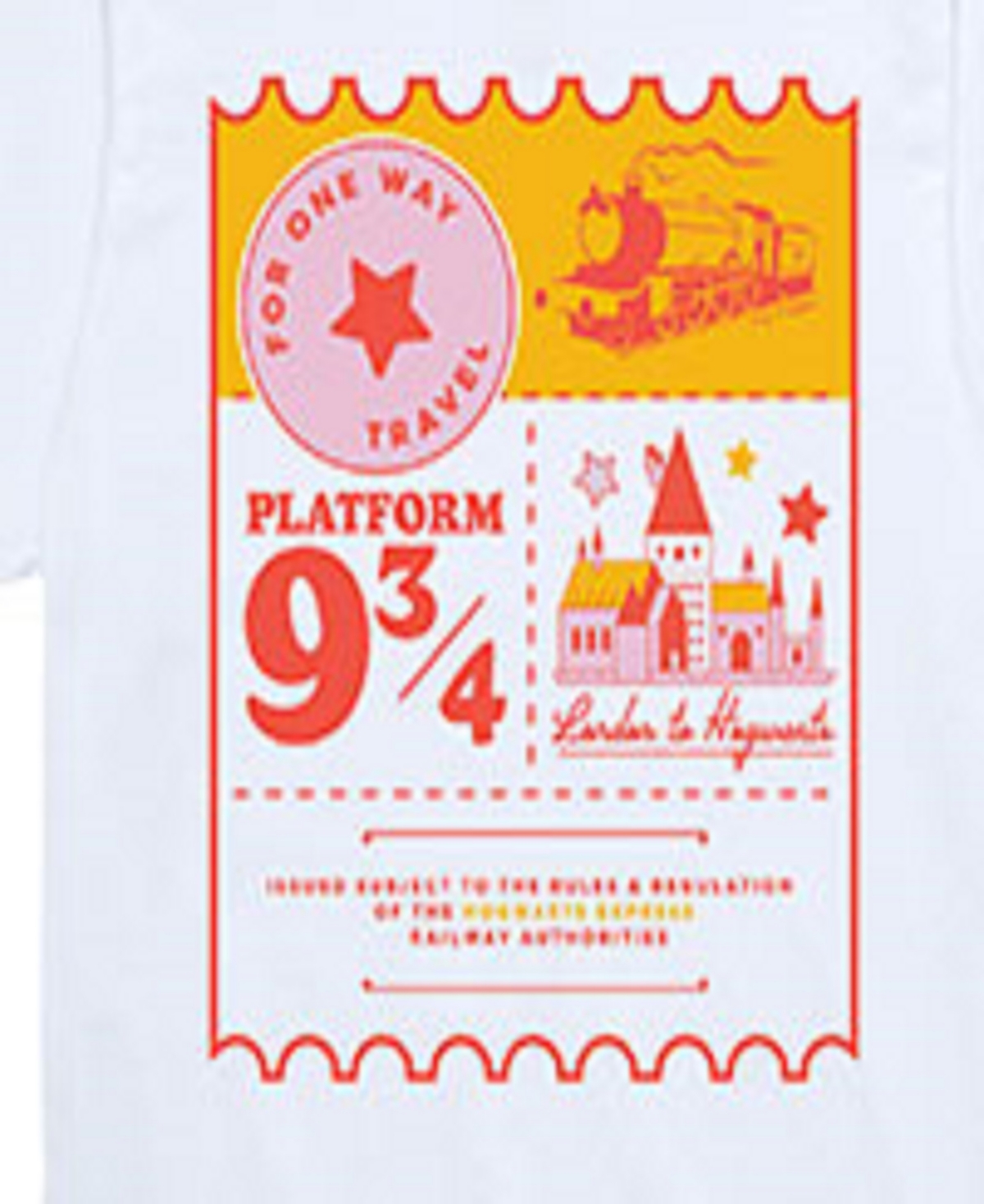 Hybrid Big Boys Harry Potter Platform 9 3/4 Graphic Tee In White