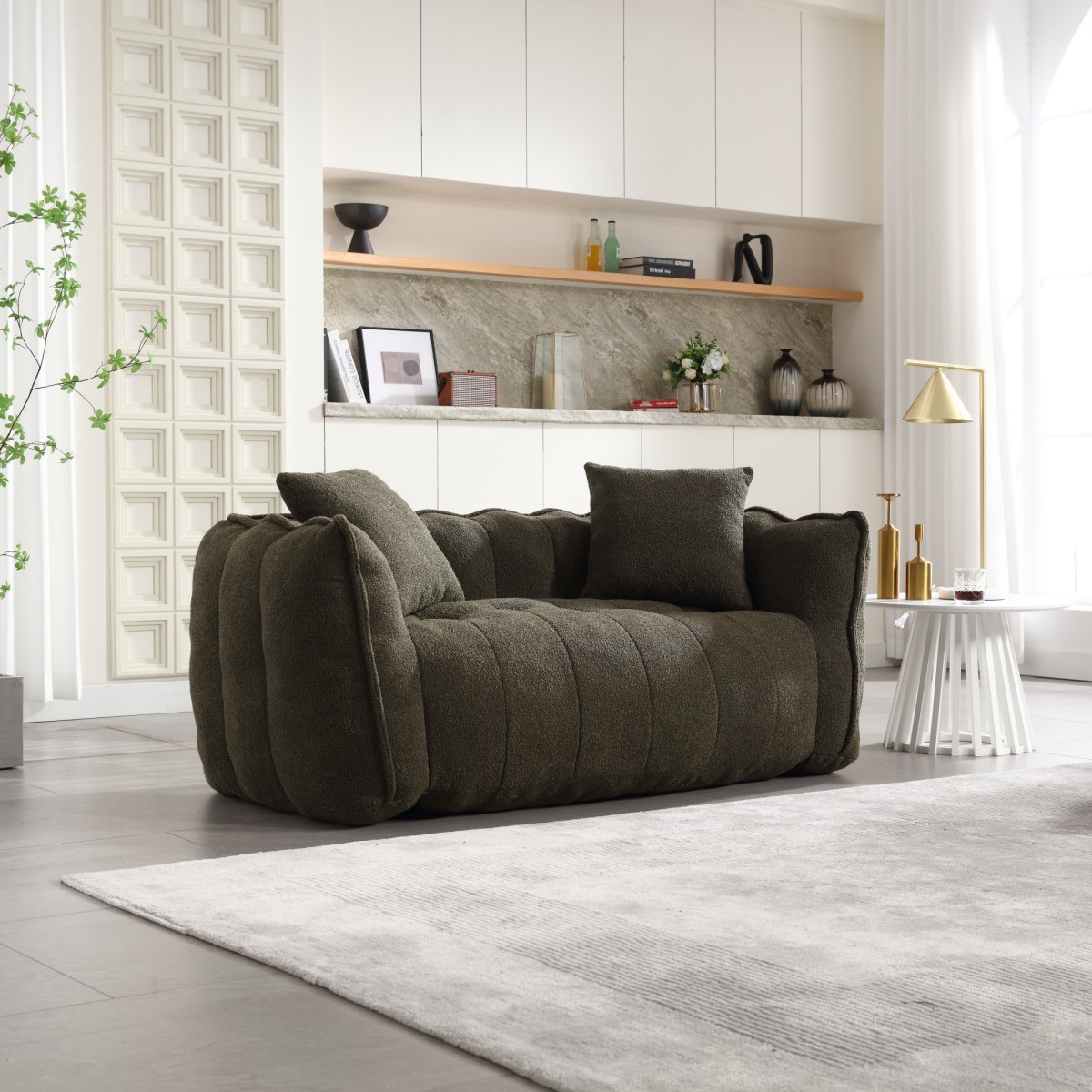 The Pop Home Two-Person Beanbag Chair with Foam Core, Comfortable Recliner Sofa for Gaming and Tv-The Pop Home