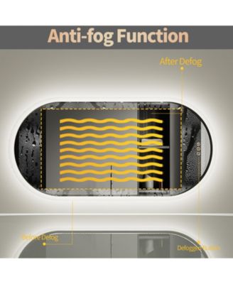 500 x 800mm Oval Led Bathroom Vanity Mirror with Backlit Dimmable 3 Lights Anti-fog