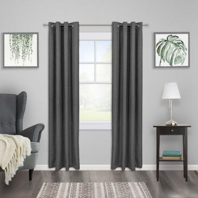 Tasha Decorative 5/8 Inch Window Curtain Rod in Italian Black - Elegant Telescoping Design