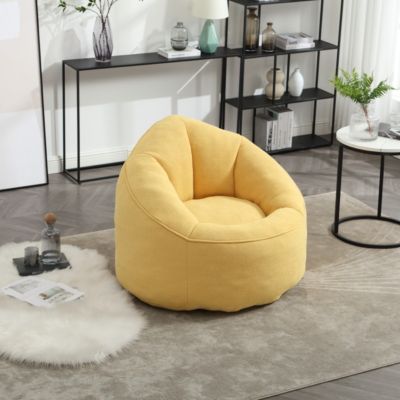 Adult Bean Bag Chair with Ottoman, Comfortable Bean Bag Couch with Armrests for Living Room