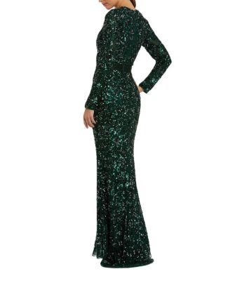 Women's Embellished Long Sleeve Gown