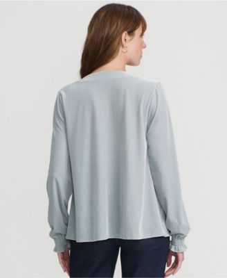 Women's Long Sleeve Velvet Blouse