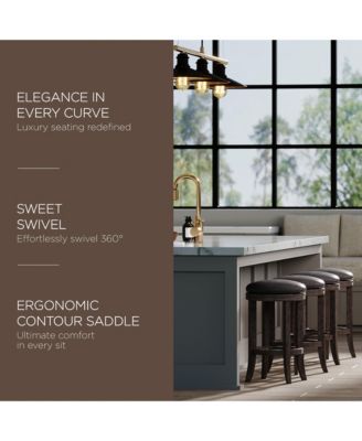 Eva Counter Stool, Reclaimed Oak Finish w/ Ronan Stone Leather