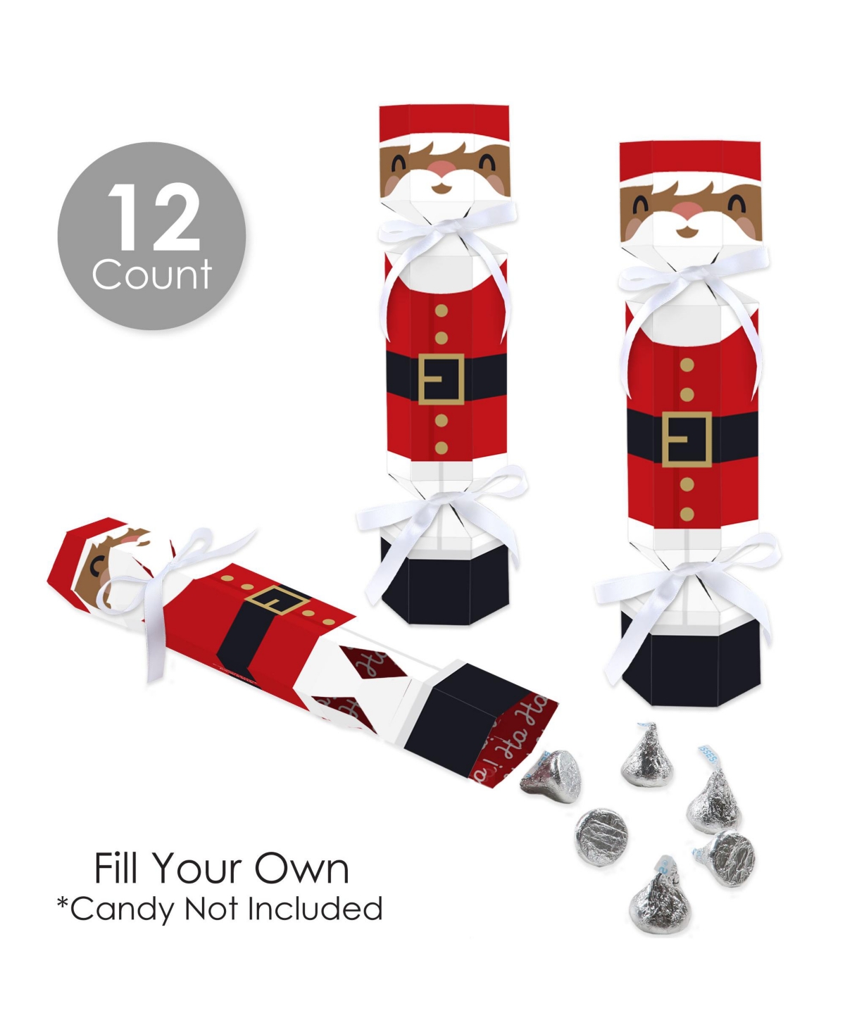 Big Dot of Happiness Jolly Santa Claus - No Snap Table Favors - Diy Boxes - Set of 12