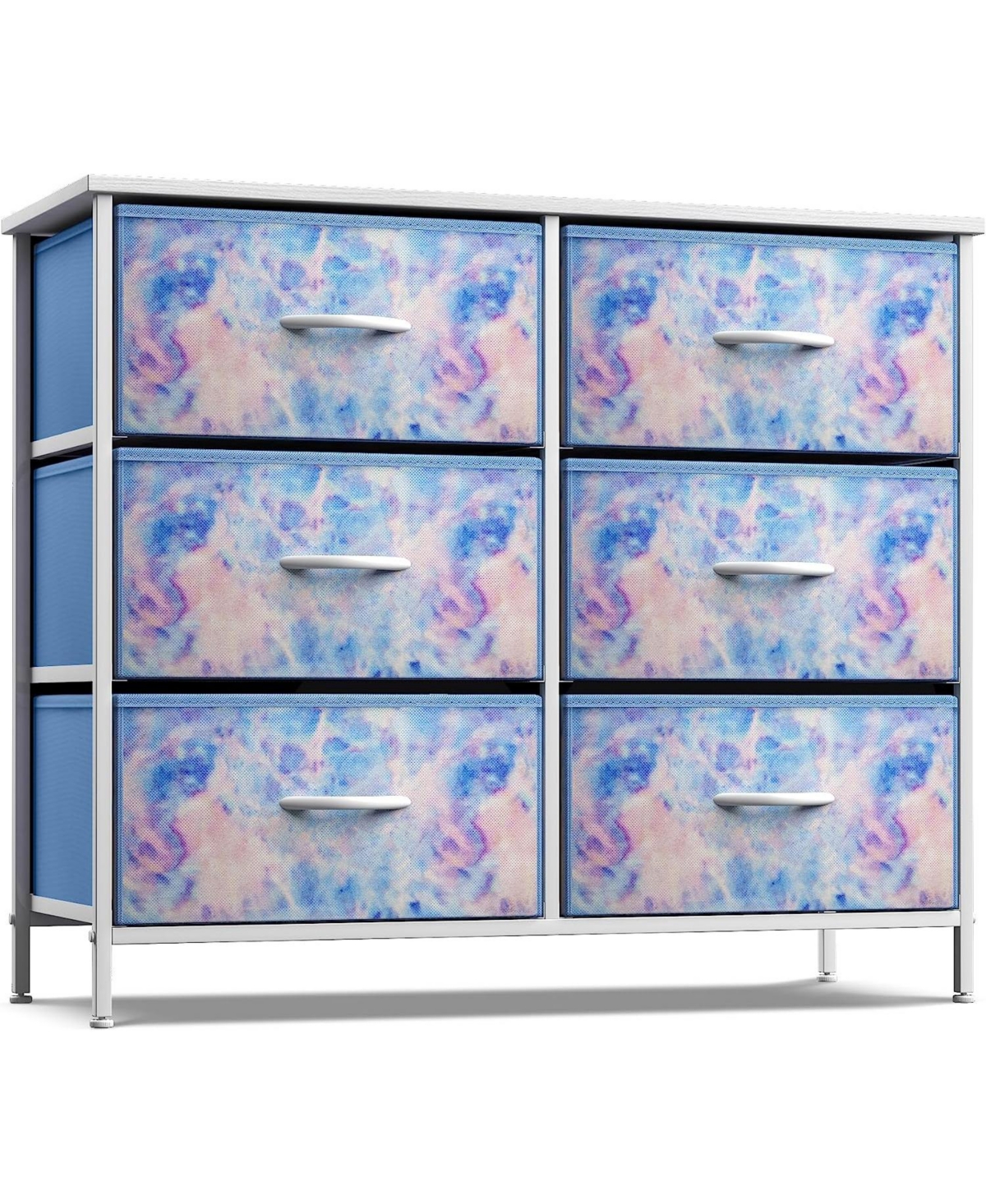 Sorbus 6 Drawers Dresser- Storage Unit with Steel Frame, Wood Top, Fabric Bins - for Bedroom, Closet