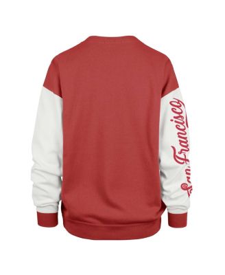 Women's Scarlet San Francisco 49ers Double Header Rise Andie Pullover Sweatshirt