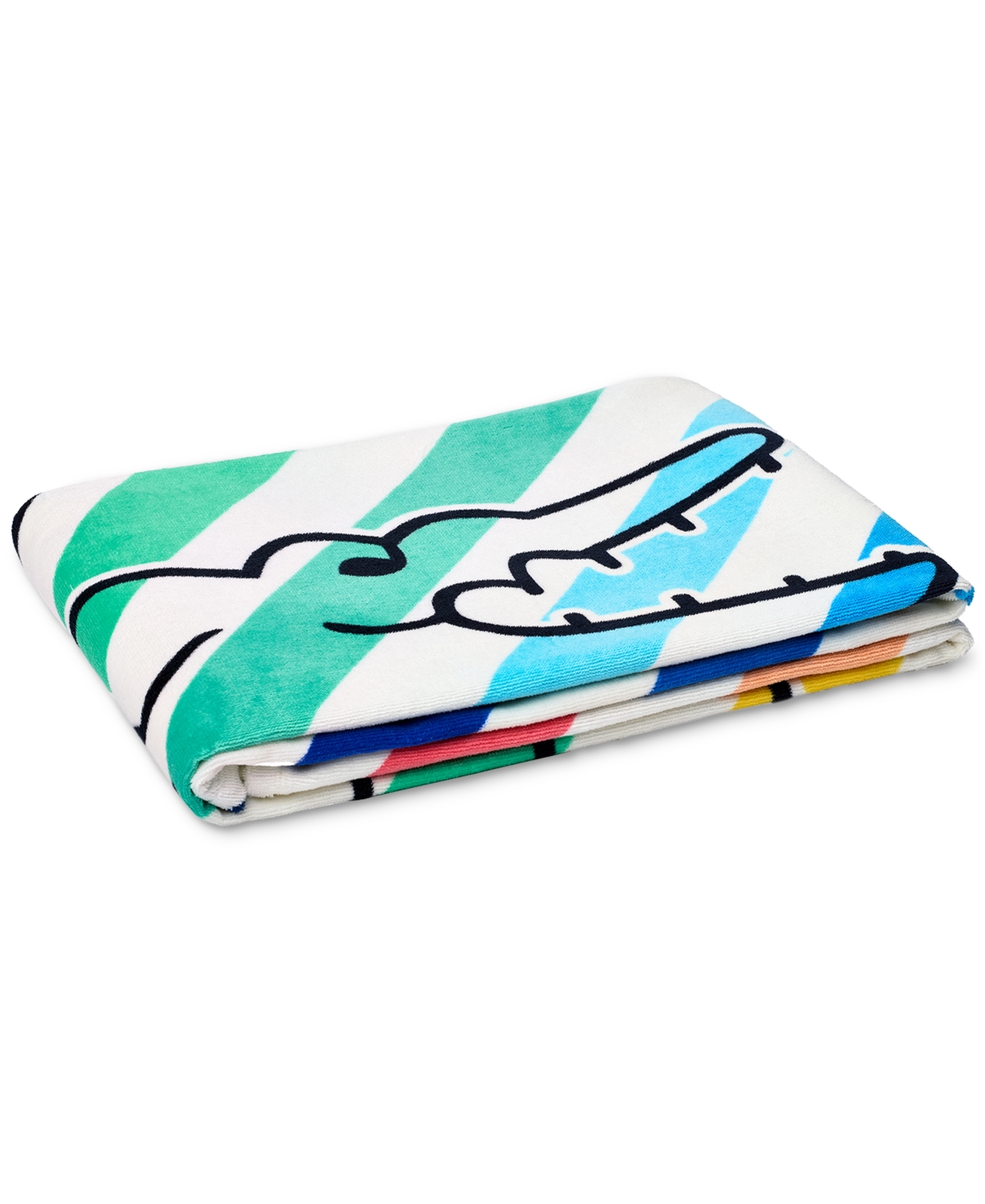 Lacoste Home Rainbow Big Croc Cotton Beach Towel, 36" X 72" In Multi