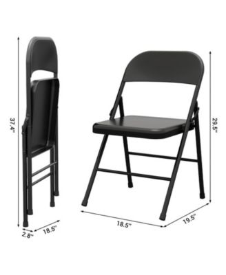 Foldable Dining Chairs Set of 4 – Metal Frame, 350 lb Capacity, Portable Orange Seats for Home, Office & Events.