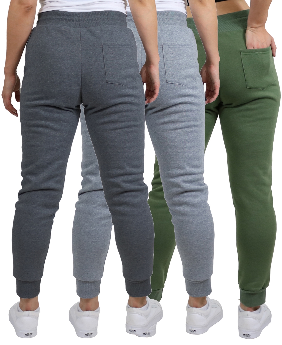 Galaxy By Harvic Women's Pro Star Modern Fit Fleece Lined Joggers In Charcoal-olive-hgrey