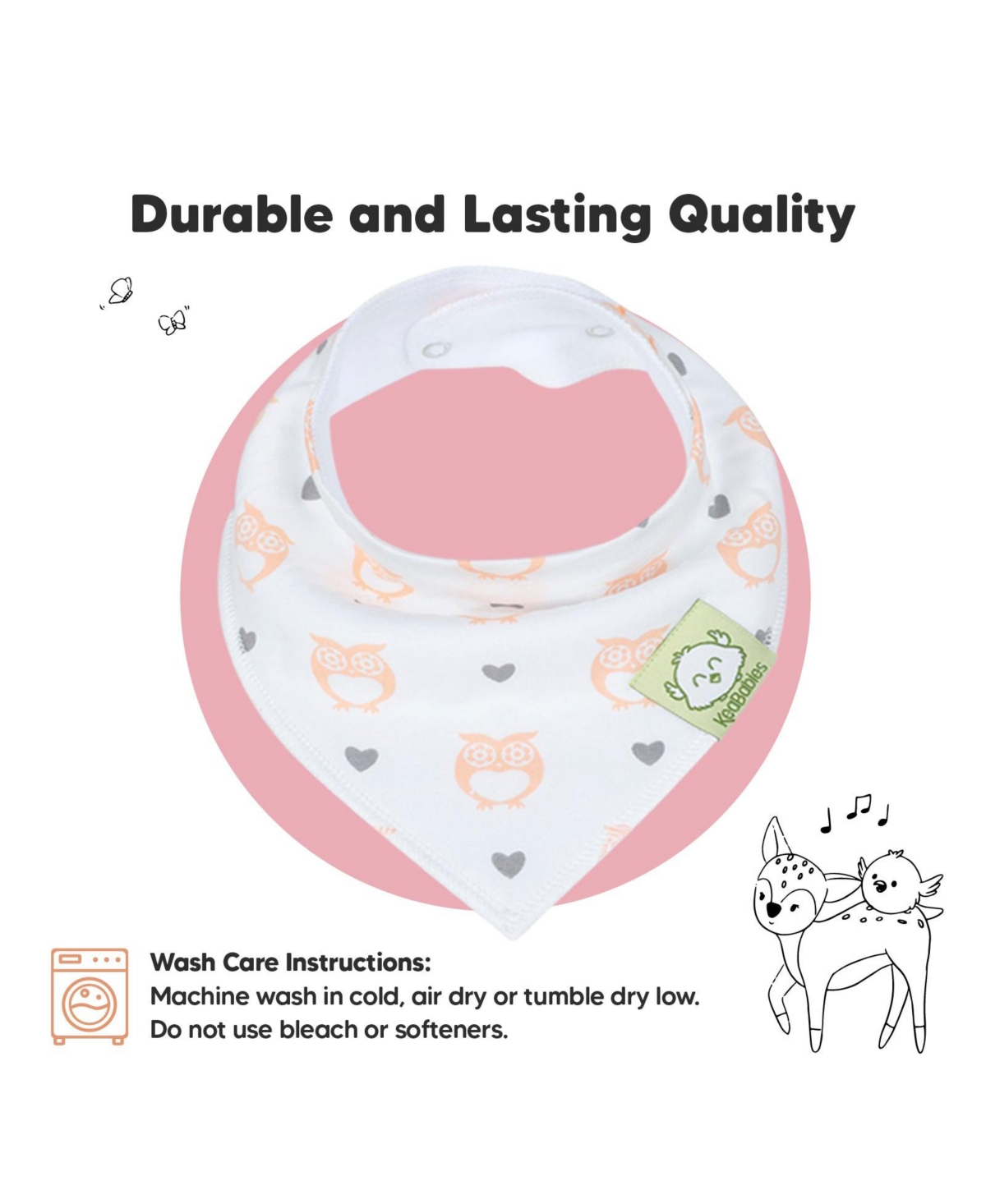KeaBabies 8pk Organic Baby Bandana Bibs, Baby Drool Bibs for Baby Girl, Boy, Baby Bibs for Infant, Newborn