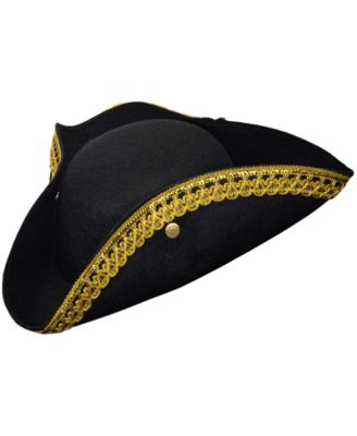 Kids Black Colonial Tricorn Costume Hat