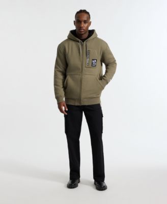 Men's Printed Zip Sherpa Hoodie