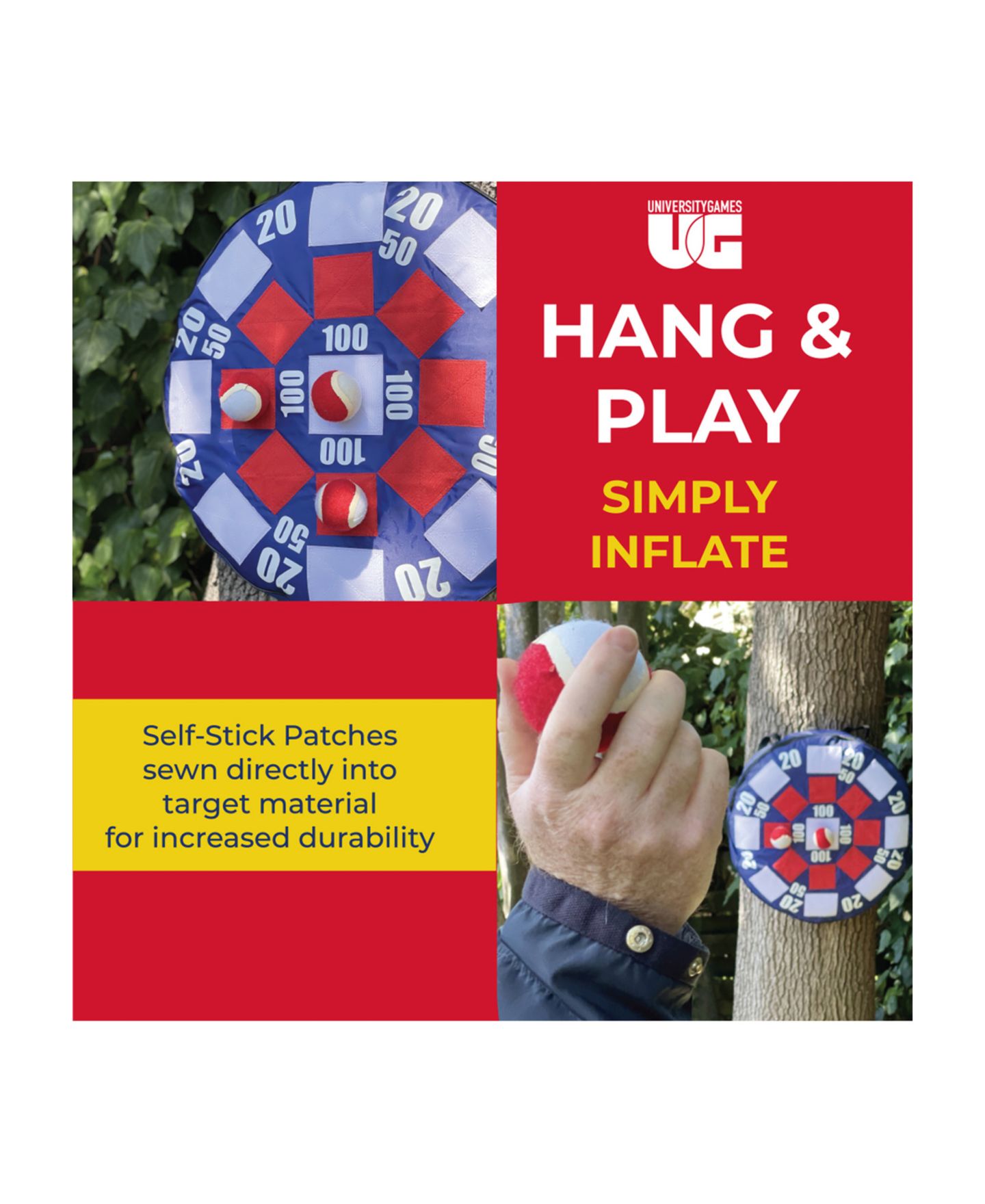 Детская игрушка University Games Target Toss 24" Inflatable Dart Ball Board, Ages 8+ — фото 4